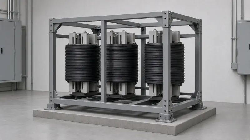 Cast-resin dry type transformer in an indoor electrical room (illustrative)