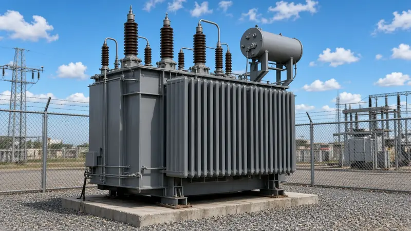 Oil-cooled distribution transformer (illustrative)
