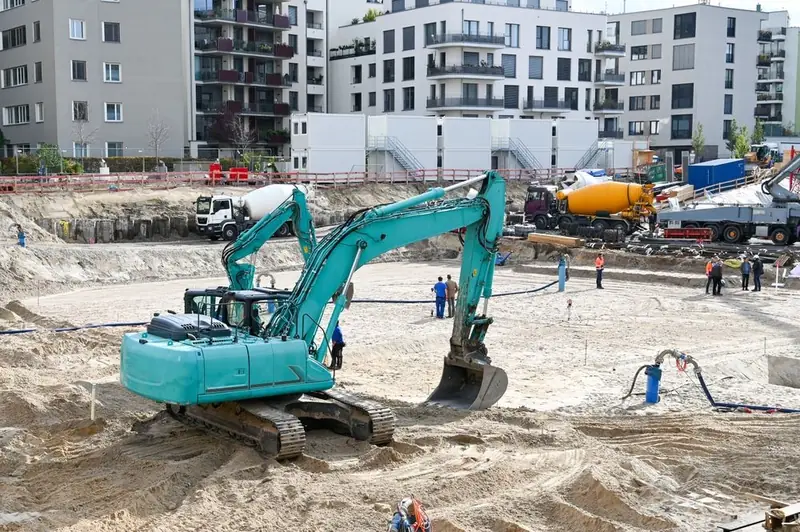 Excavator on a construction site